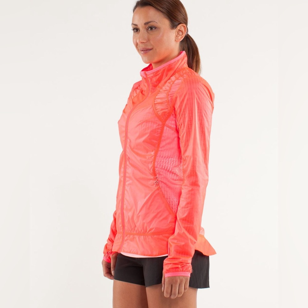 Lululemon Run: Nothin' To Hide Jacket - Flash Light Neon Lace Windbreaker